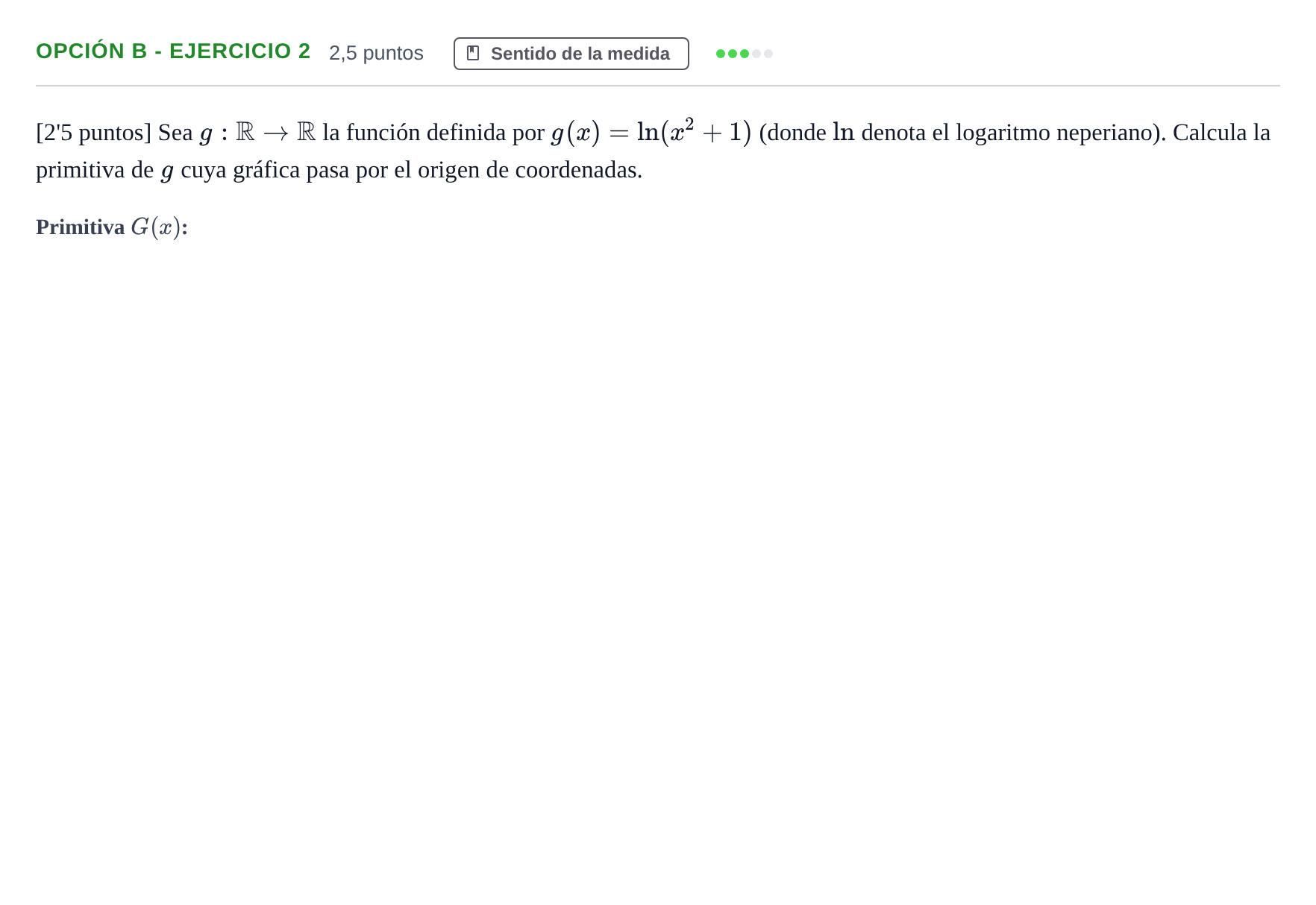 Enunciado: Opción B - Ejercicio 2 · Matemáticas II PAU Andalucía Ordinaria Titular 2013