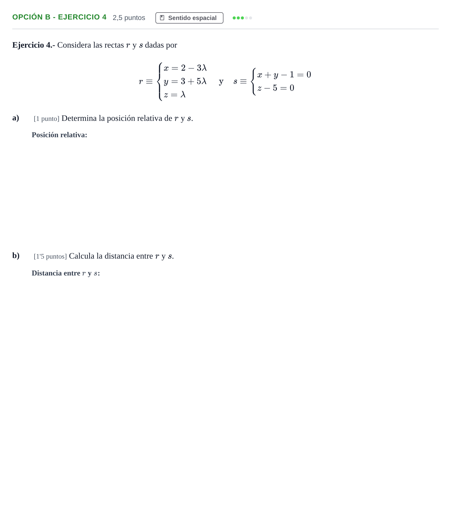 Enunciado: Opción B - Ejercicio 4 · Matemáticas II PAU Andalucía Extraordinaria Reserva A 2 2013