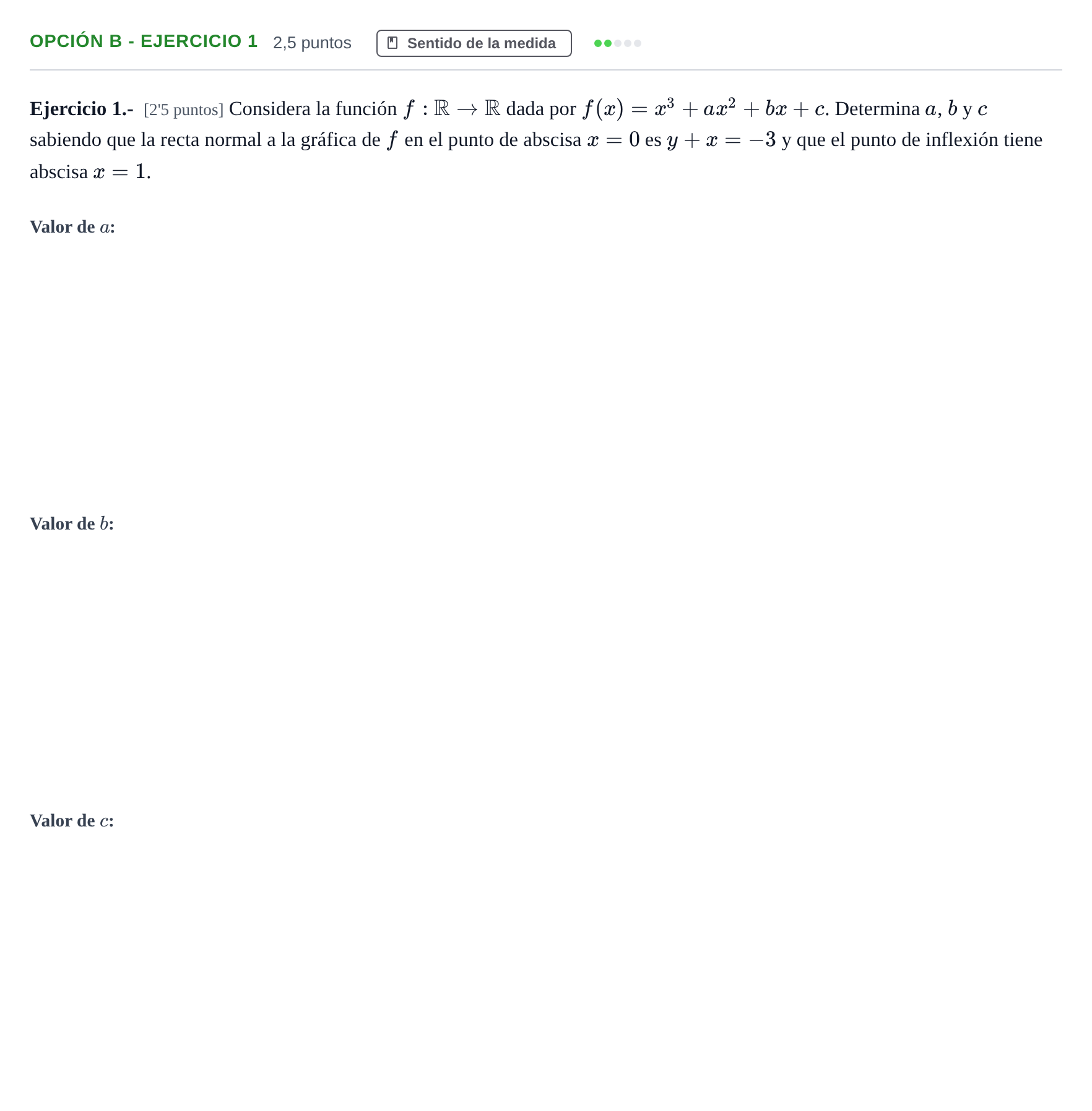 Enunciado: Opción B - Ejercicio 1 · Matemáticas II PAU Andalucía Extraordinaria Reserva B 2 2013