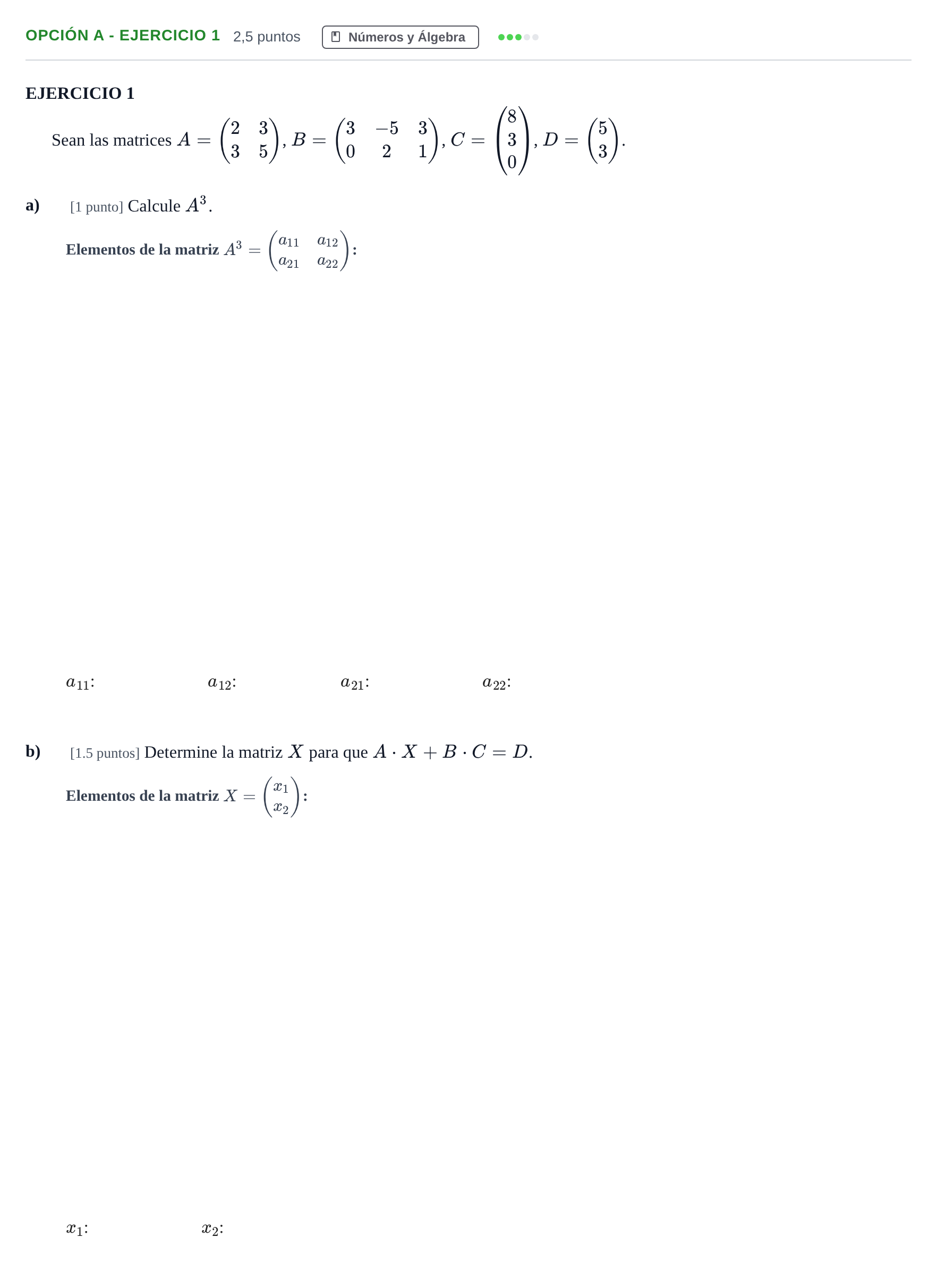 Enunciado: Opción A - Ejercicio 1 · Matemáticas aplicadas a las Ciencias Sociales II PAU Andalucía Extraordinaria Reserva B 2013