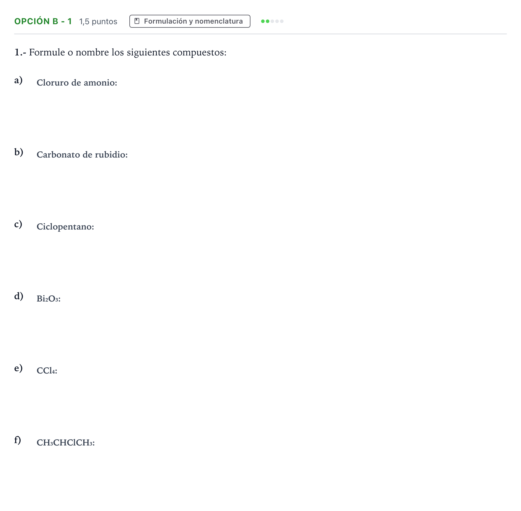 Enunciado: Opción B - 1 · Química PAU Andalucía Ordinaria Reserva B 2013