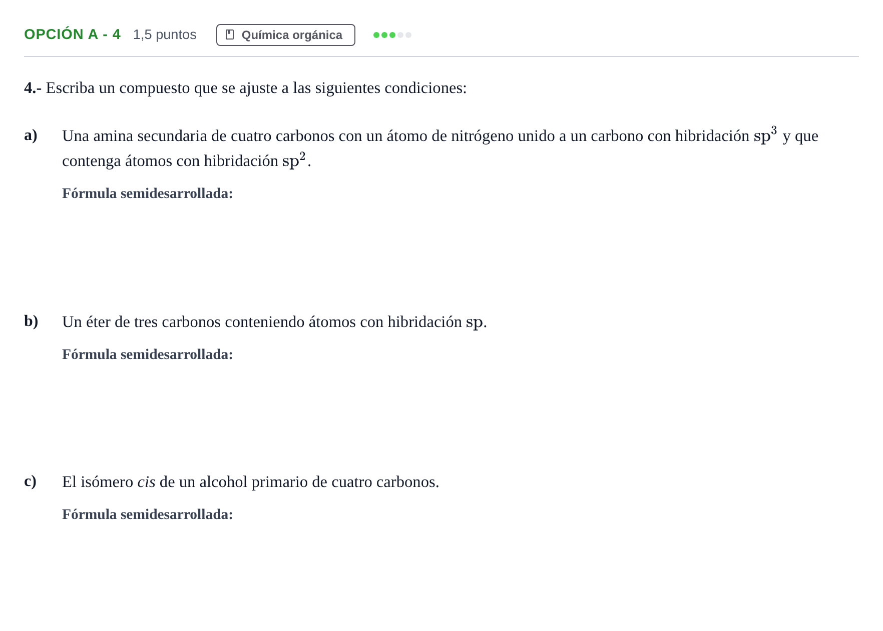 Enunciado: Opción A - 4 · Química PAU Andalucía Extraordinaria Reserva A 2013