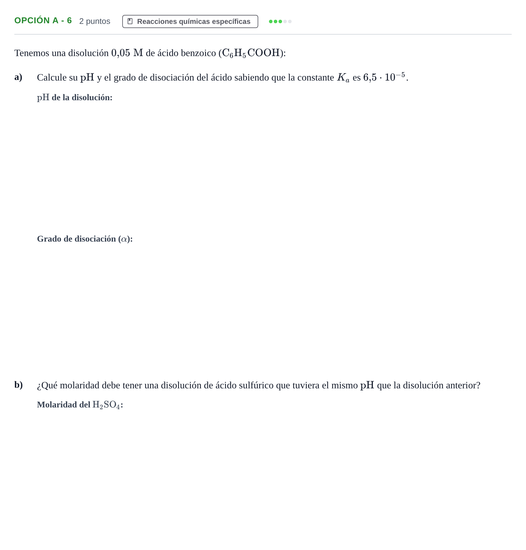 Enunciado: Opción A - 6 · Química PAU Andalucía Extraordinaria Reserva B 2013