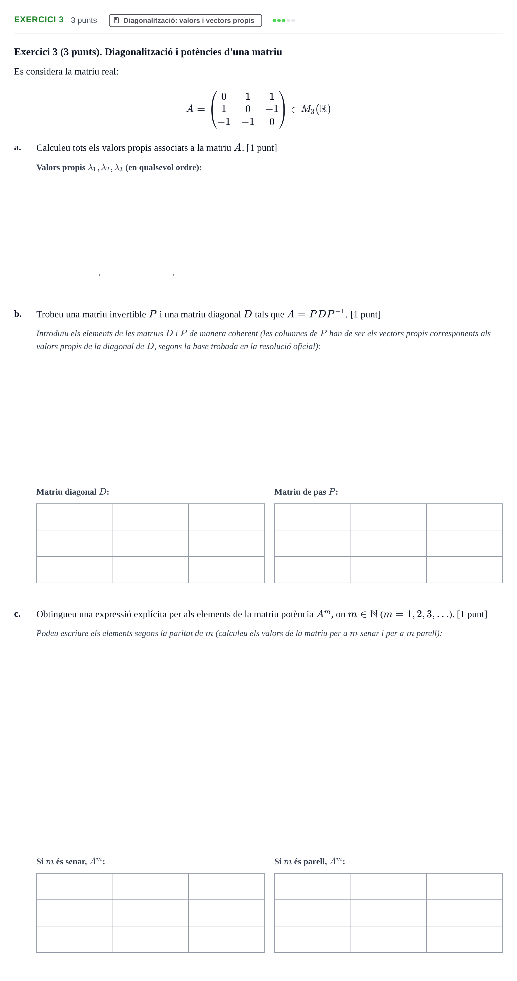 Enunciado: Exercici 3 · Álgebra UAB 2020