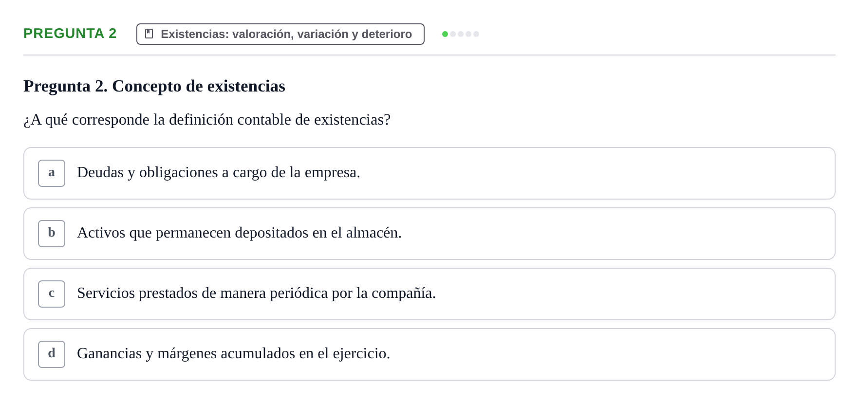 Enunciado: Pregunta 2 · Introducción a la Contabilidad UAB Examen Segundo Parcial: Introducción a la Contabilidad