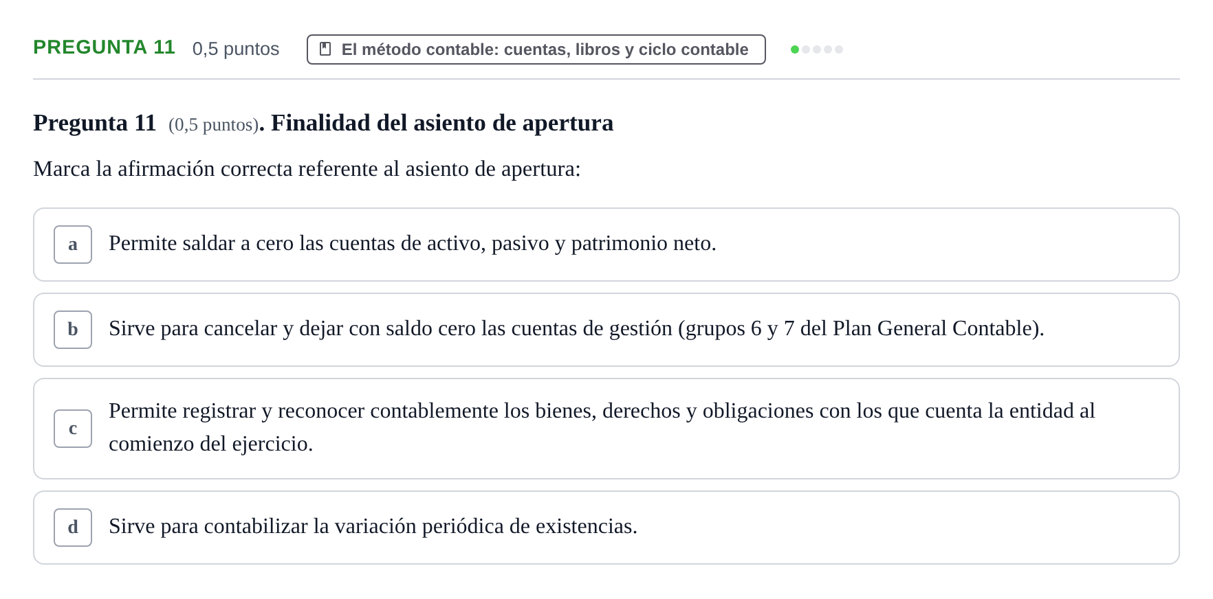 Enunciado: Pregunta 11 · Introducción a la Contabilidad UAB 2021