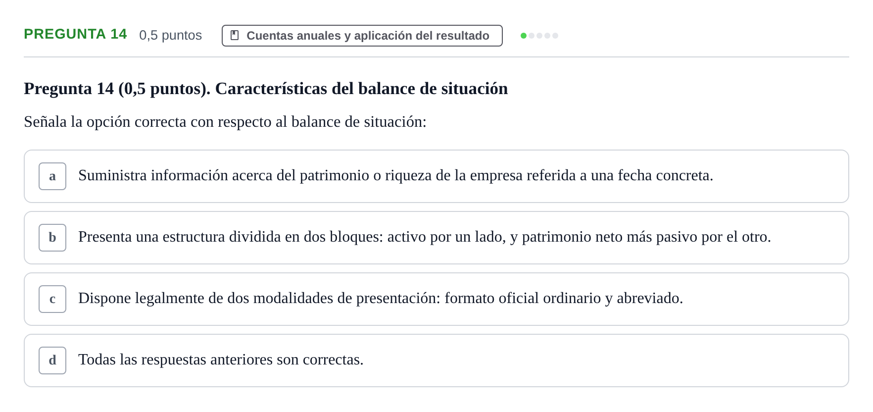 Enunciado: Pregunta 14 · Introducción a la Contabilidad UAB 2021