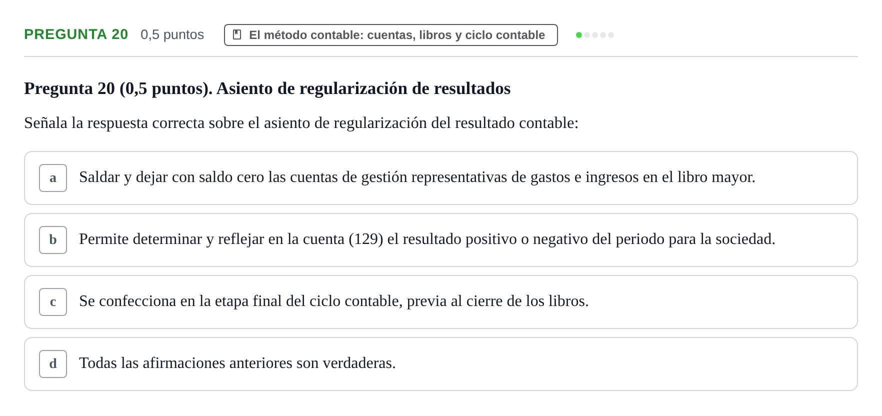 Enunciado: Pregunta 20 · Introducción a la Contabilidad UAB 2021