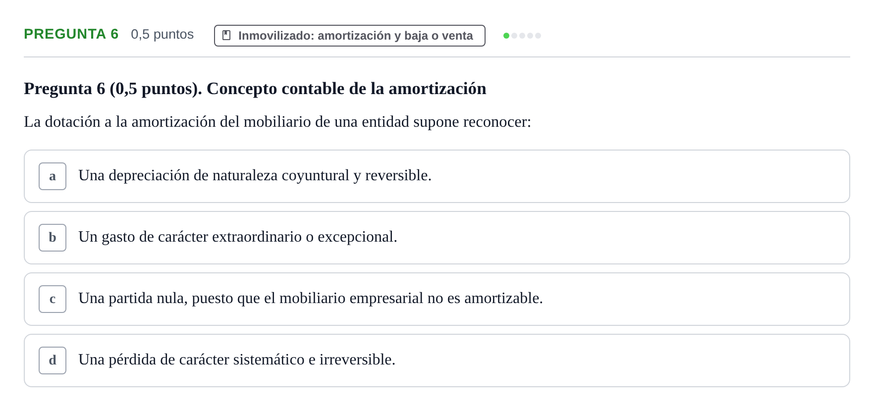 Enunciado: Pregunta 6 · Introducción a la Contabilidad UAB 2021