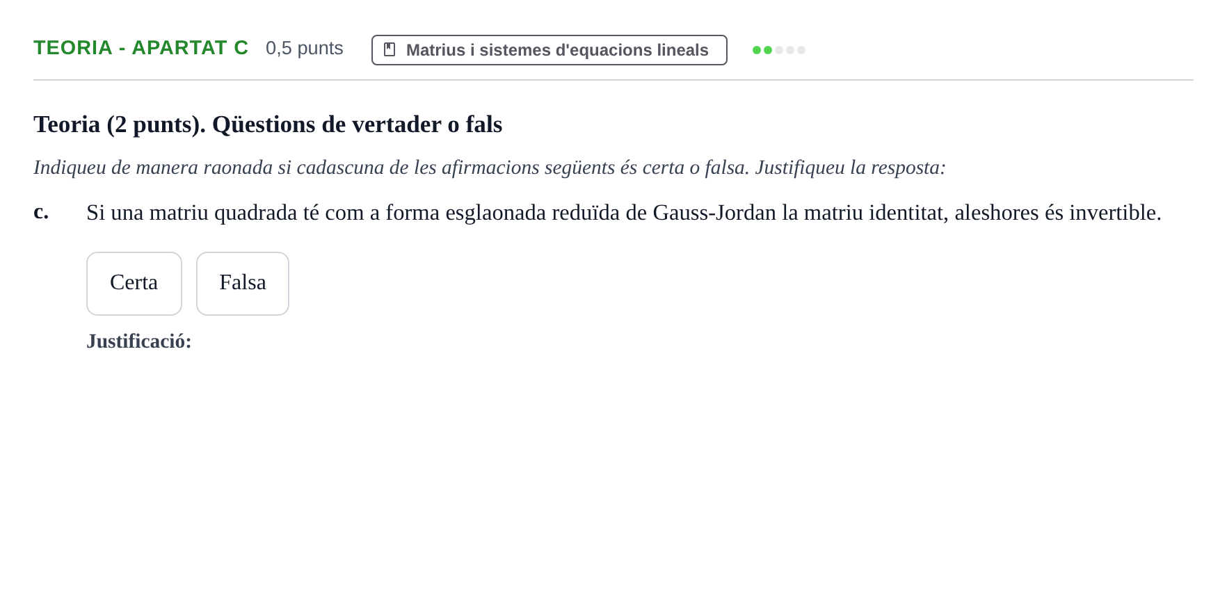 Enunciado: Ejercicio Teoria - Apartat c · Álgebra UAB 2020