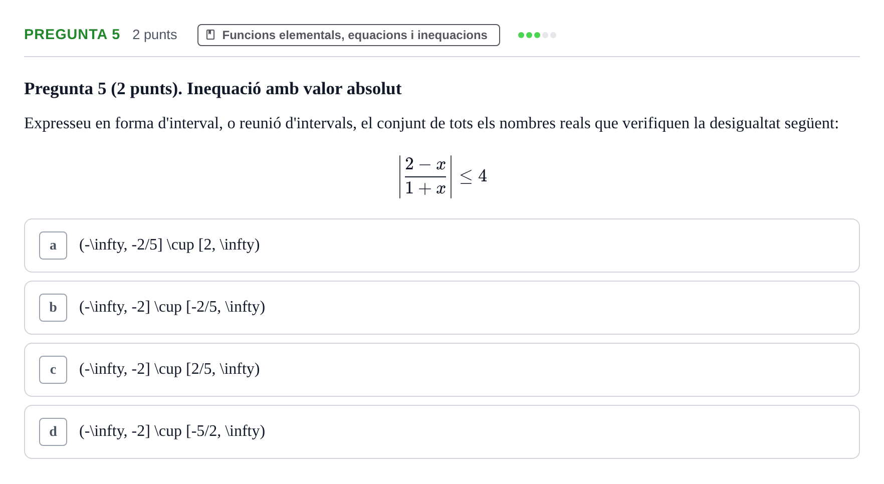 Enunciado: Pregunta 5 · Càlcul UAB 2021