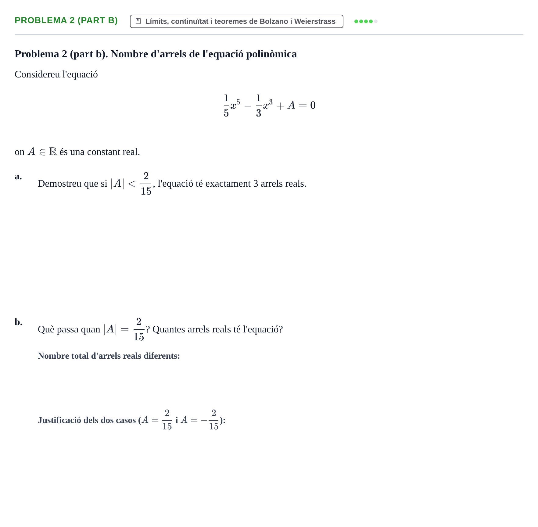 Enunciado: Problema 2 (part b) · Càlcul UAB Examen Parcial de Càlcul