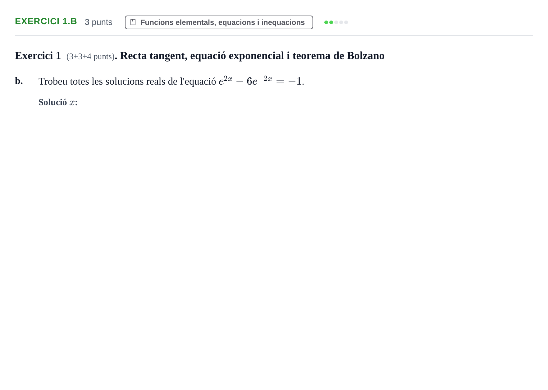 Enunciado: Exercici 1.b · Càlcul UAB 2023