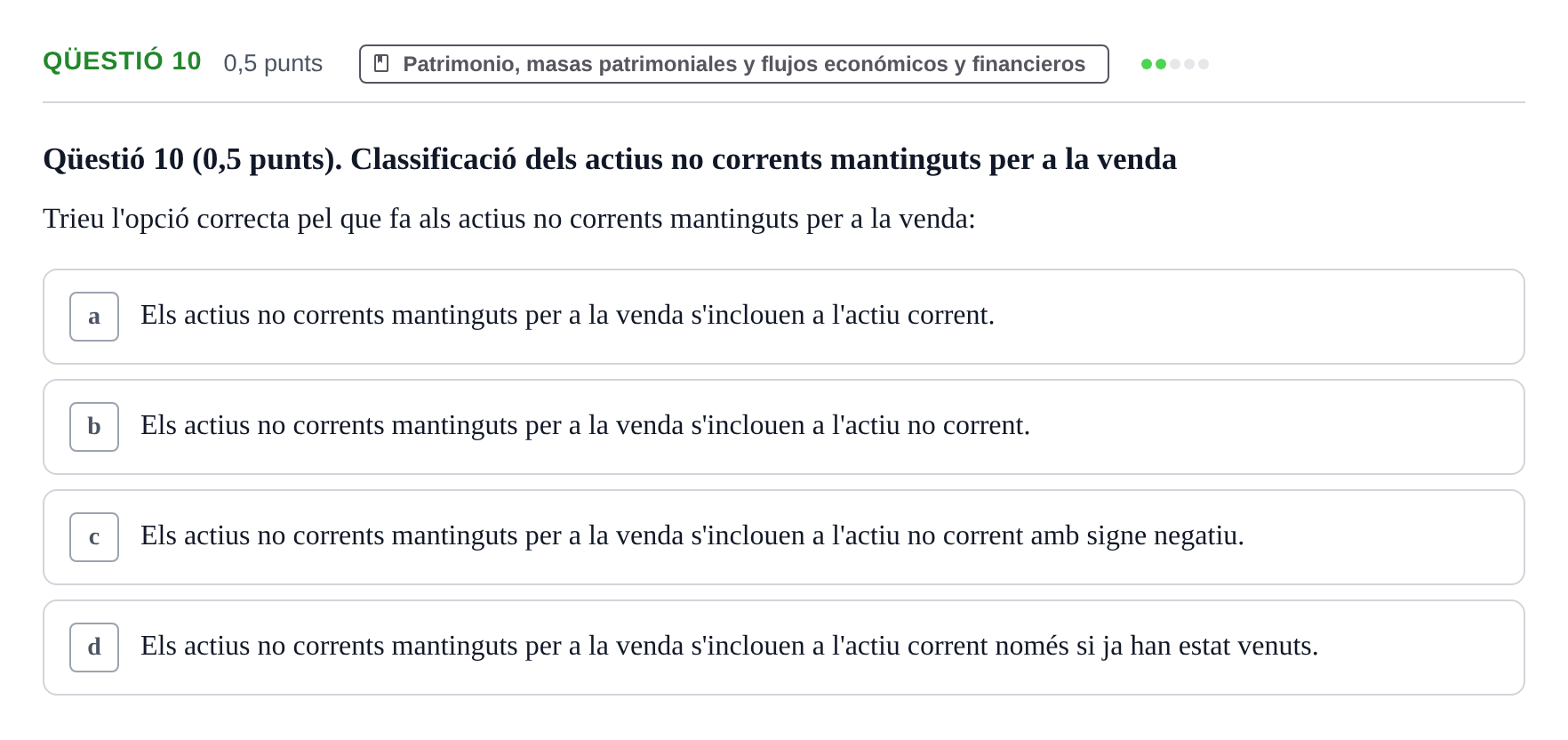 Enunciado: Ejercicio Qüestió 10 · Introducción a la Contabilidad UAB 2012