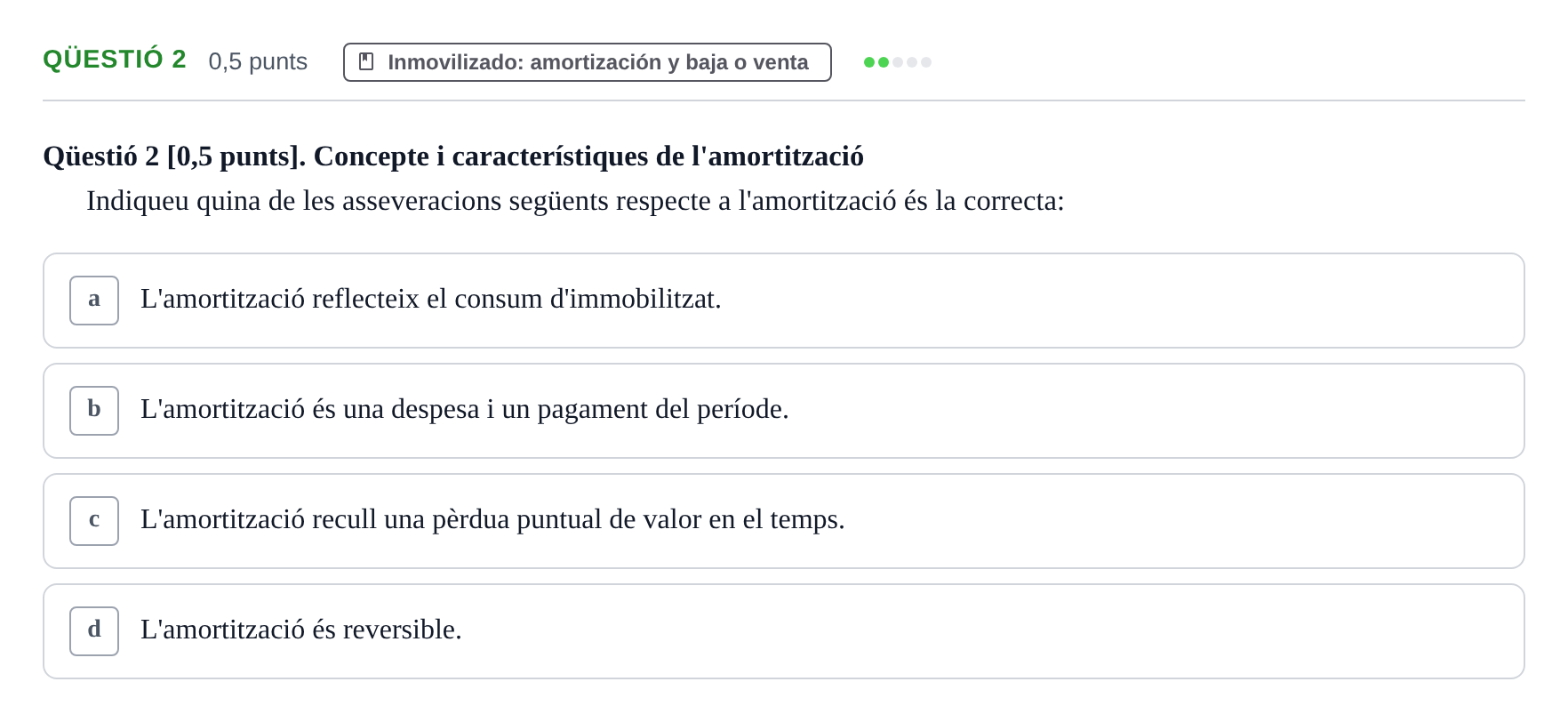 Enunciado: Ejercicio Qüestió 2 · Introducción a la Contabilidad UAB 2012