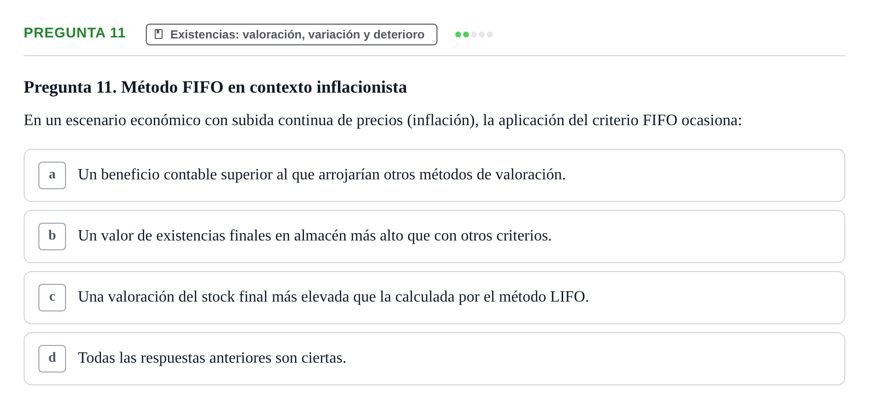 Enunciado: Pregunta 11 · Introducción a la Contabilidad UAB 2015