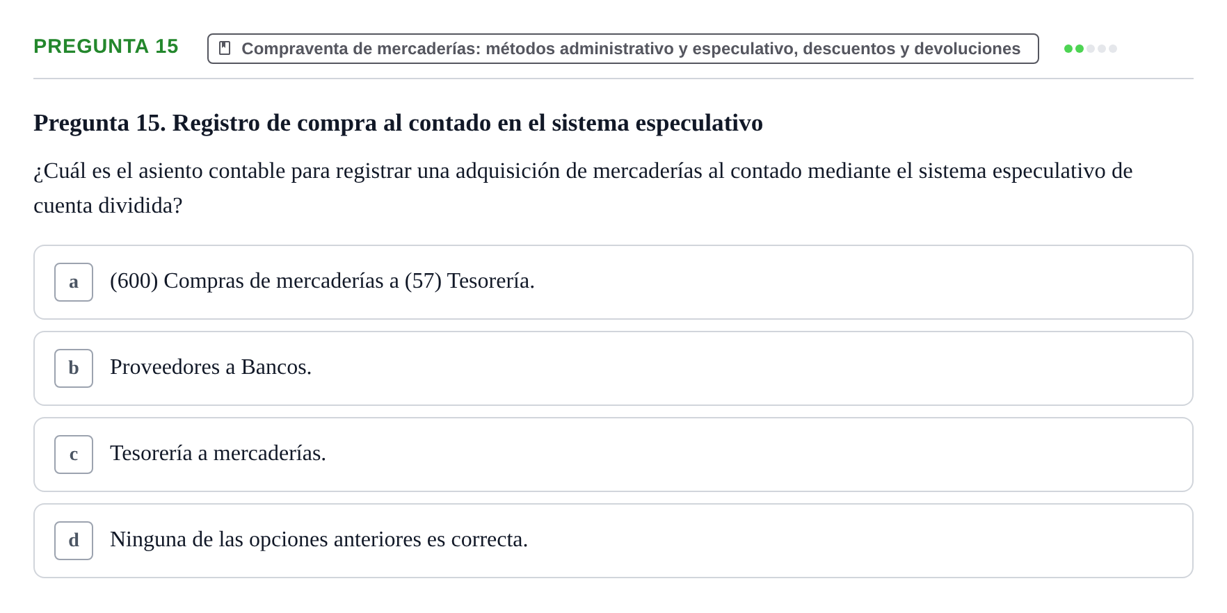 Enunciado: Pregunta 15 · Introducción a la Contabilidad UAB 2015