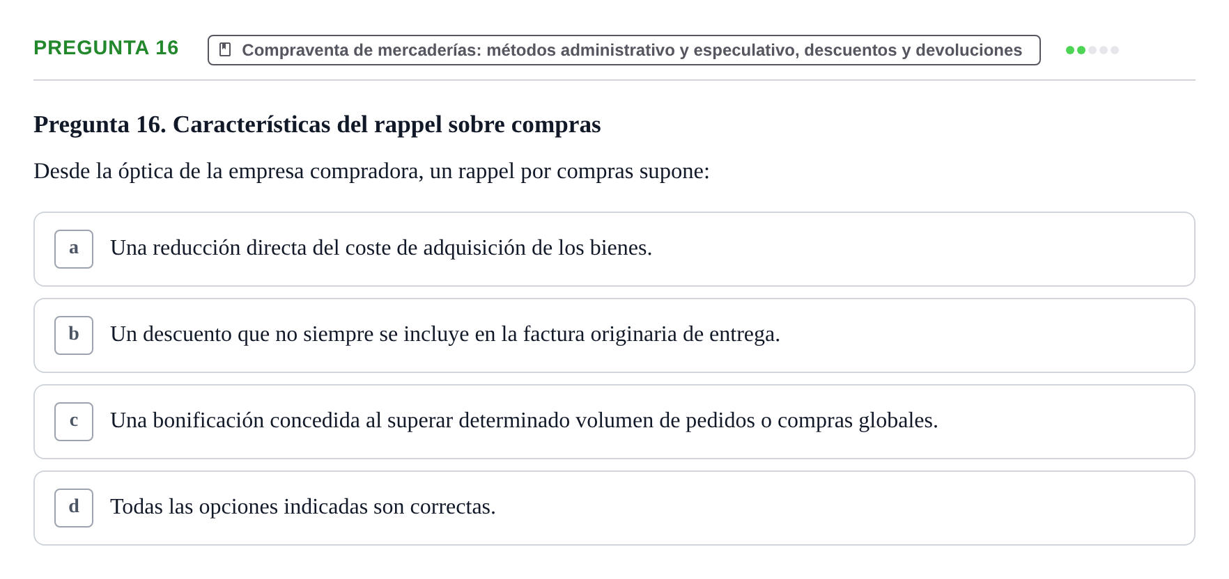 Enunciado: Pregunta 16 · Introducción a la Contabilidad UAB 2015