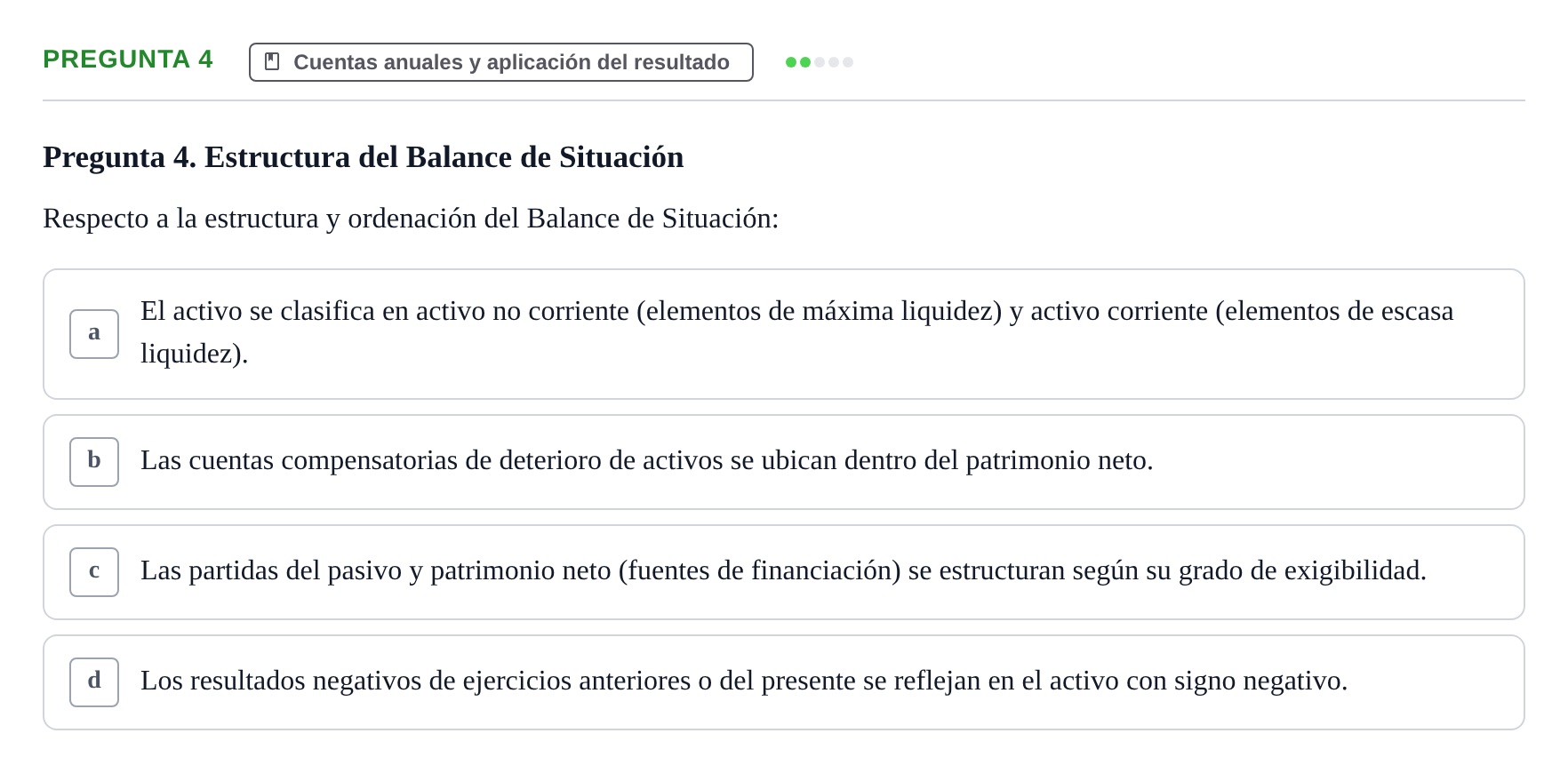 Enunciado: Pregunta 4 · Introducción a la Contabilidad UAB 2015