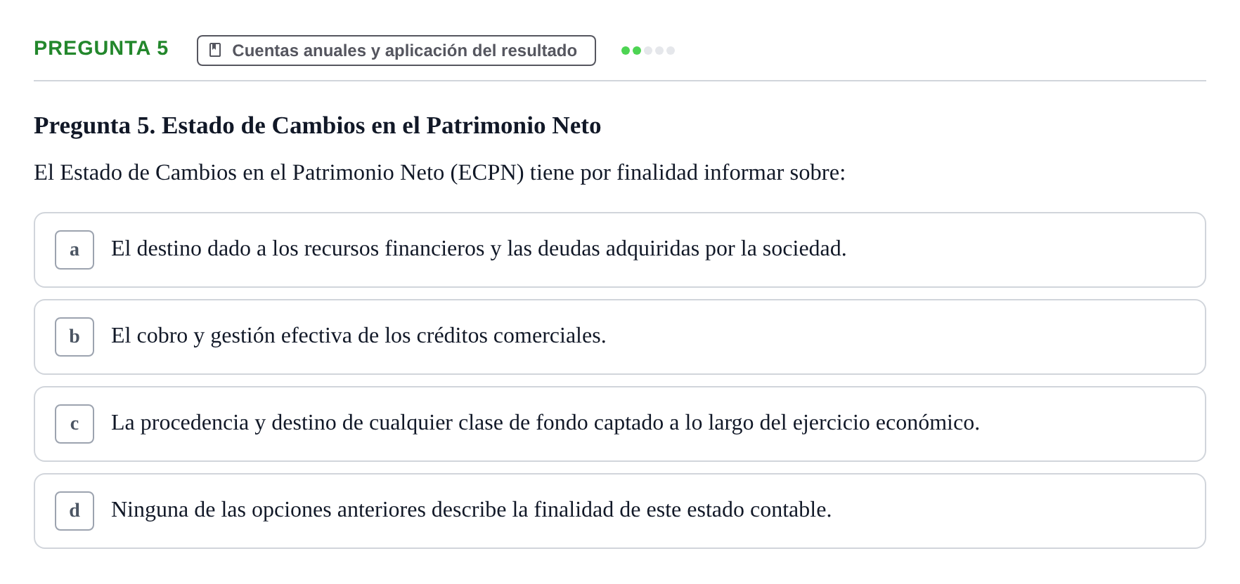 Enunciado: Pregunta 5 · Introducción a la Contabilidad UAB 2015