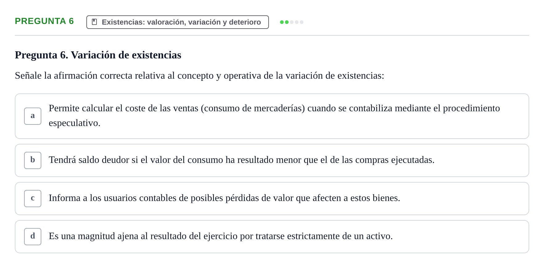 Enunciado: Pregunta 6 · Introducción a la Contabilidad UAB 2015