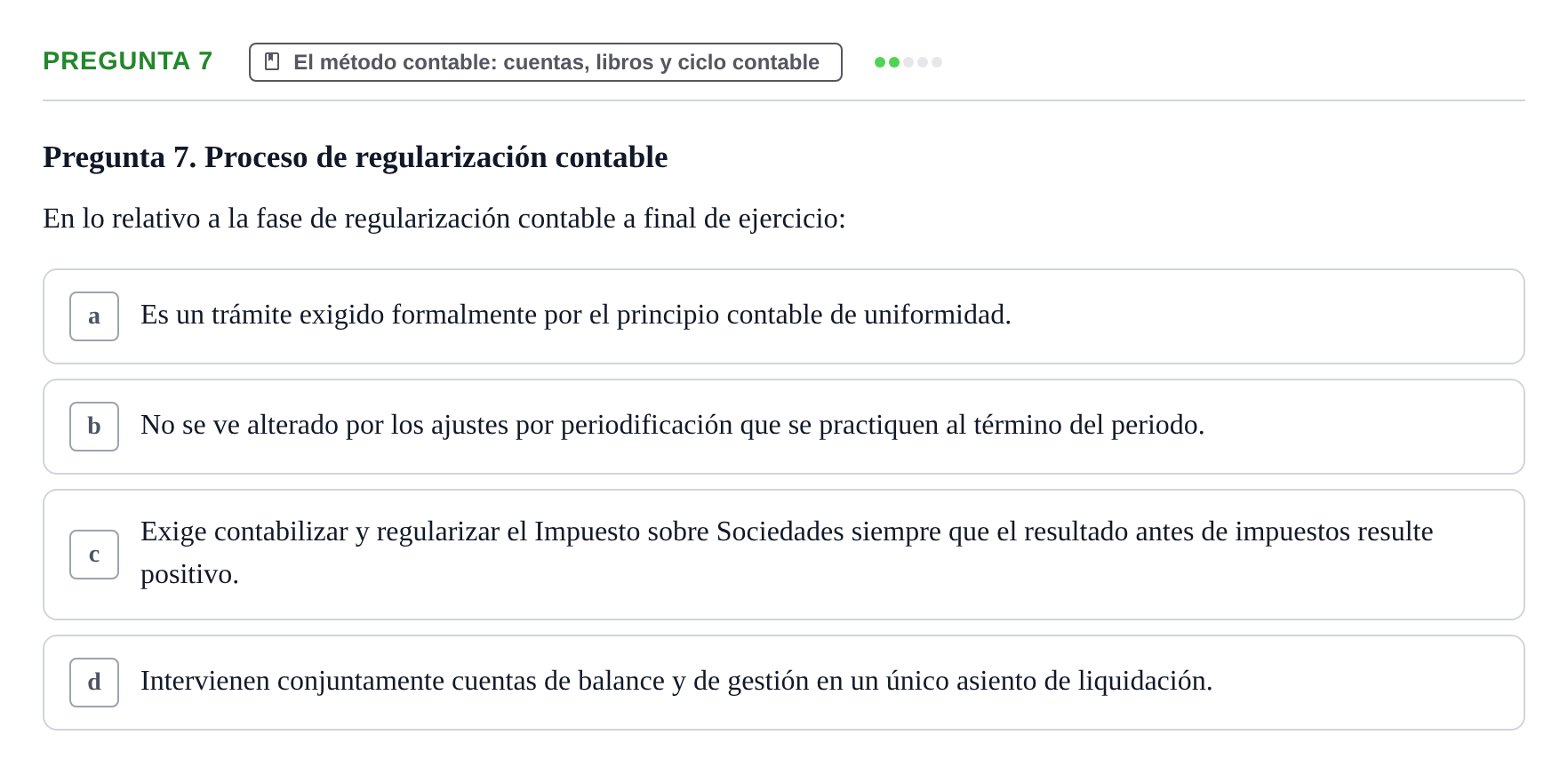 Enunciado: Pregunta 7 · Introducción a la Contabilidad UAB 2015