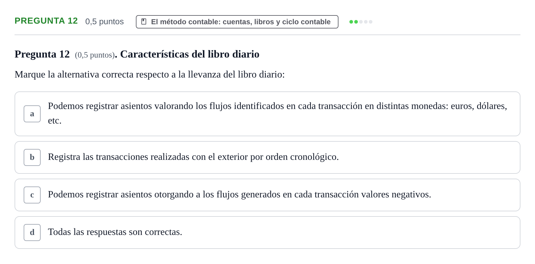 Enunciado: Pregunta 12 · Introducción a la Contabilidad UAB 2017