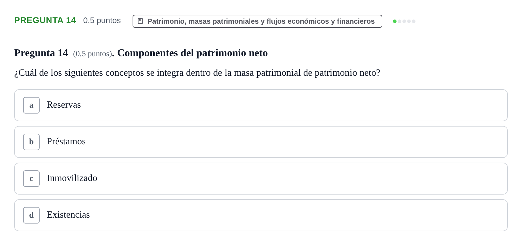Enunciado: Pregunta 14 · Introducción a la Contabilidad UAB 2017