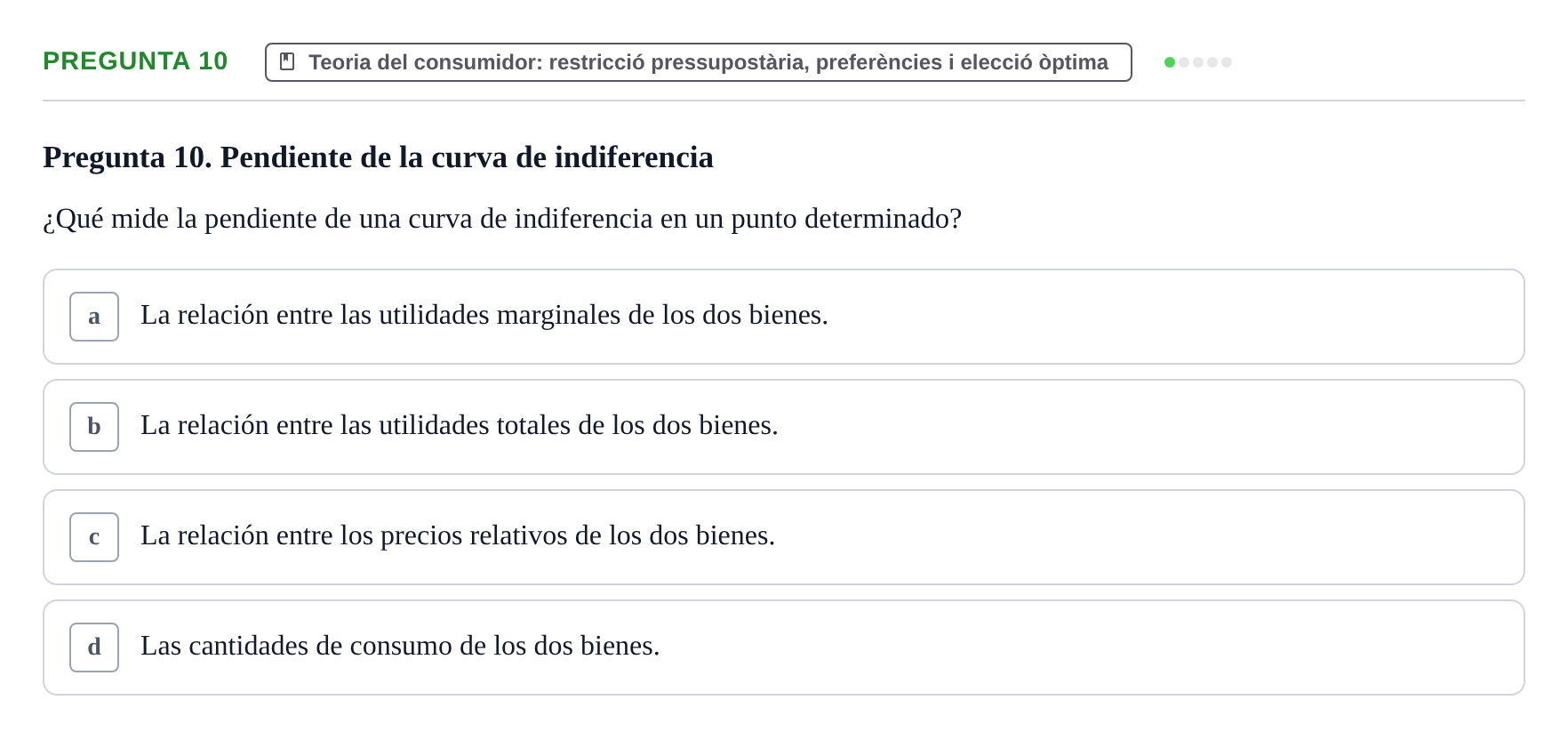 Enunciado: Pregunta 10 · Microeconomía UB 2021