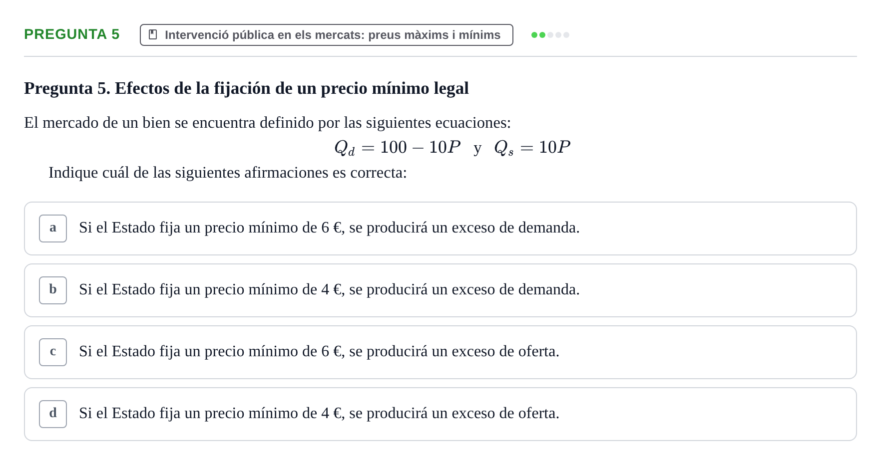 Enunciado: Pregunta 5 · Microeconomía UB 2021