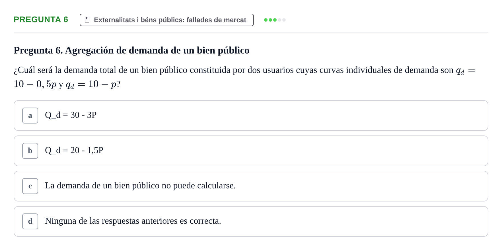 Enunciado: Pregunta 6 · Microeconomía UB 2021
