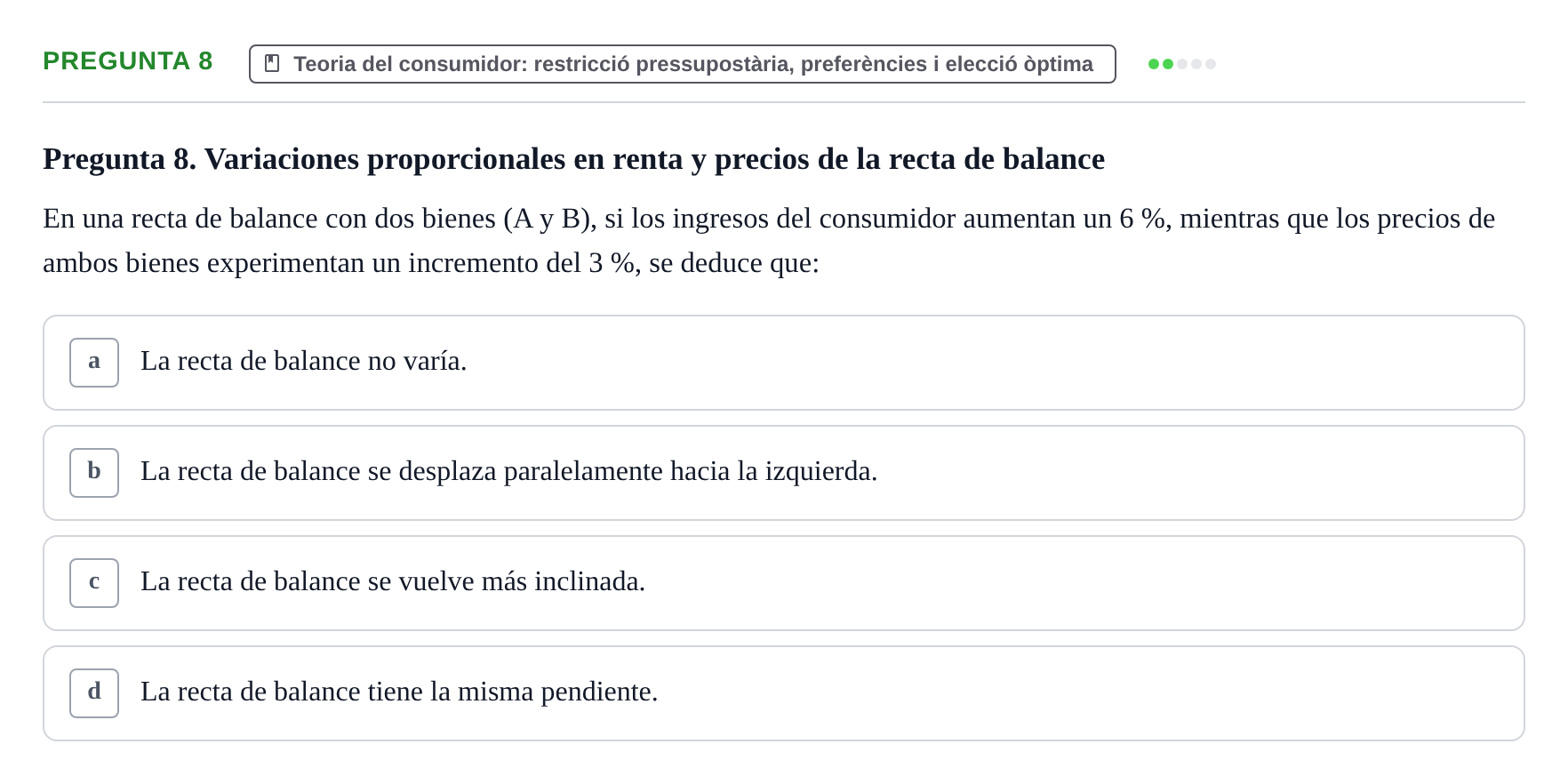 Enunciado: Pregunta 8 · Microeconomía UB 2021