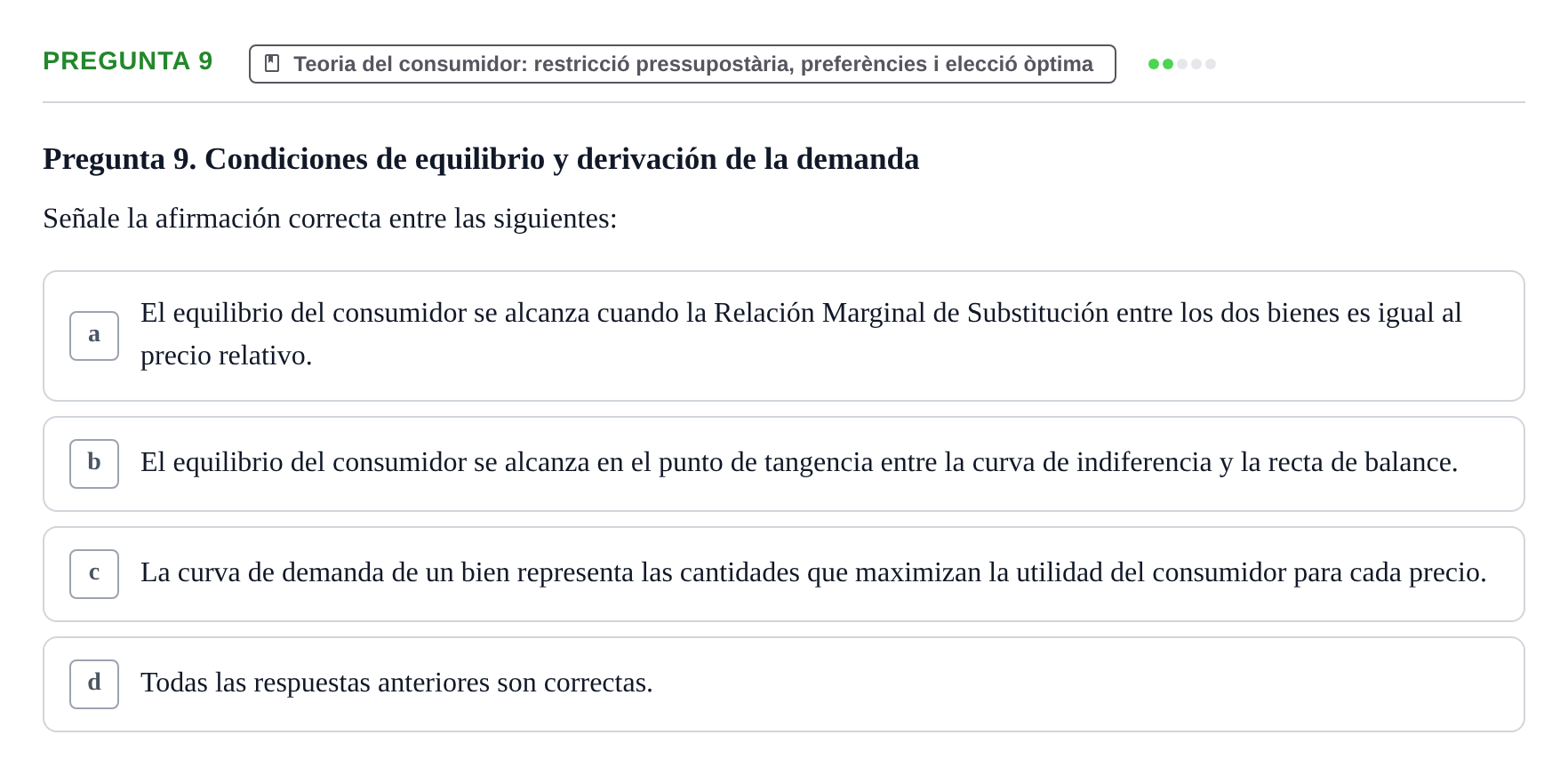Enunciado: Pregunta 9 · Microeconomía UB 2021