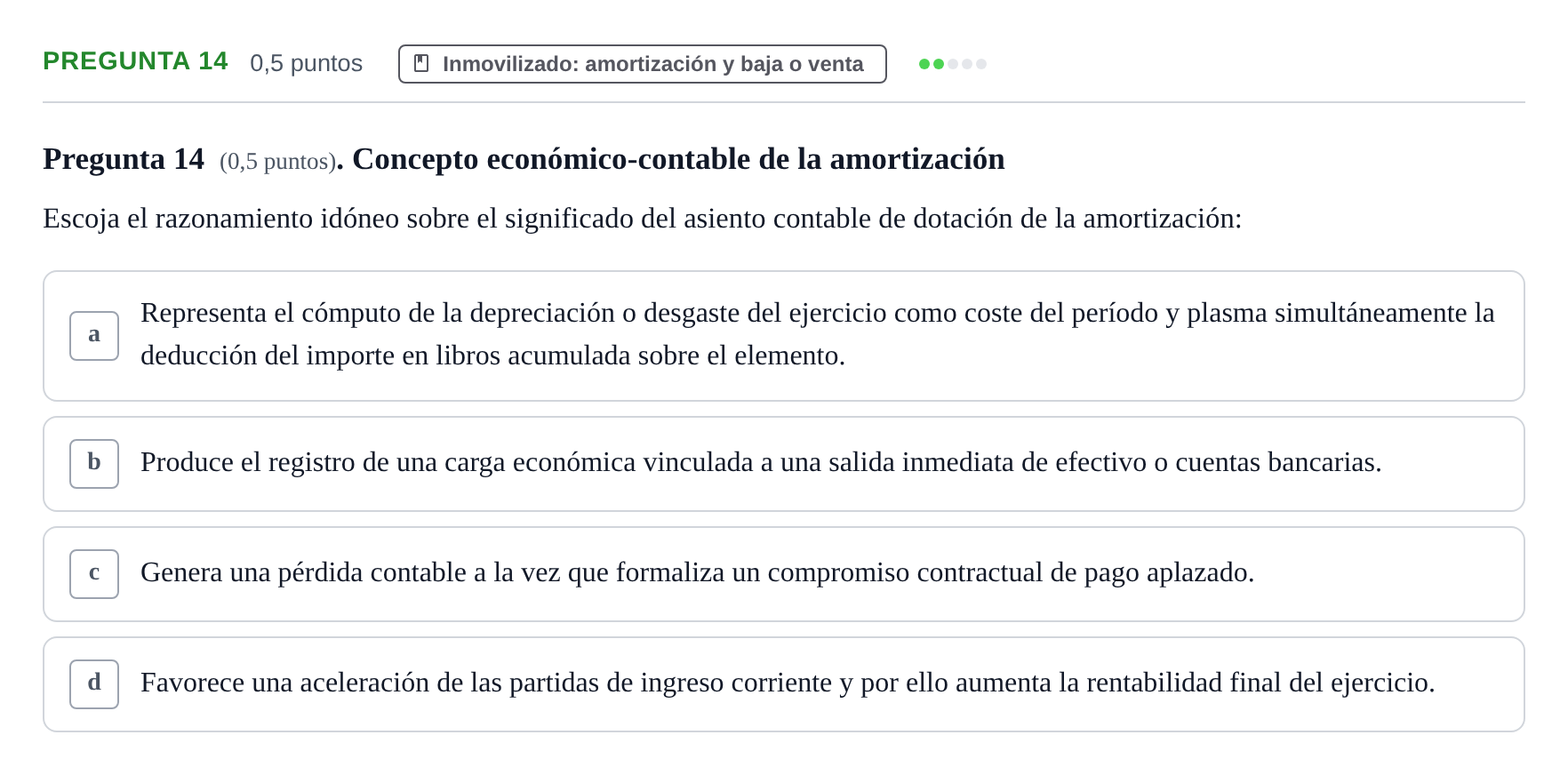 Enunciado: Pregunta 14 · Introducción a la Contabilidad UAB 2016