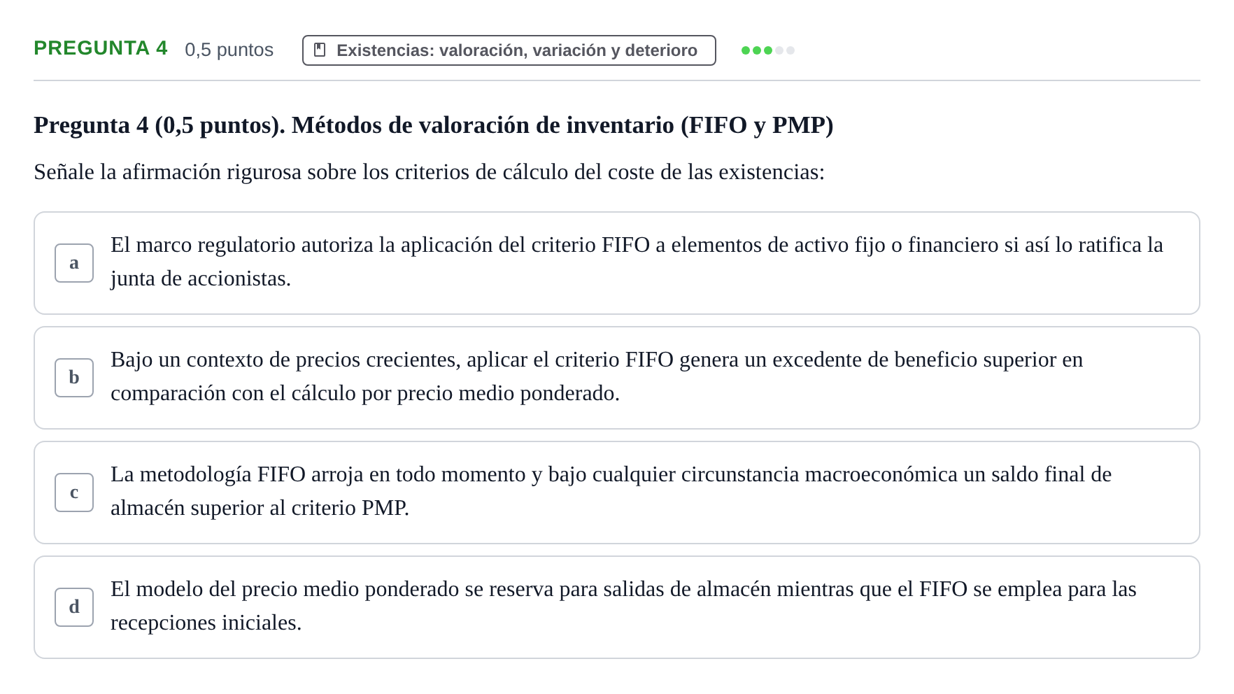 Enunciado: Pregunta 4 · Introducción a la Contabilidad UAB 2016