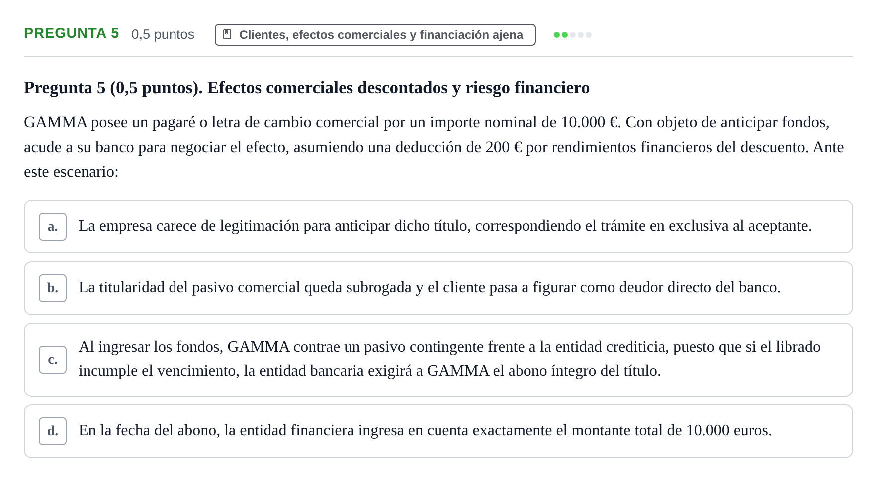 Enunciado: Pregunta 5 · Introducción a la Contabilidad UAB 2016