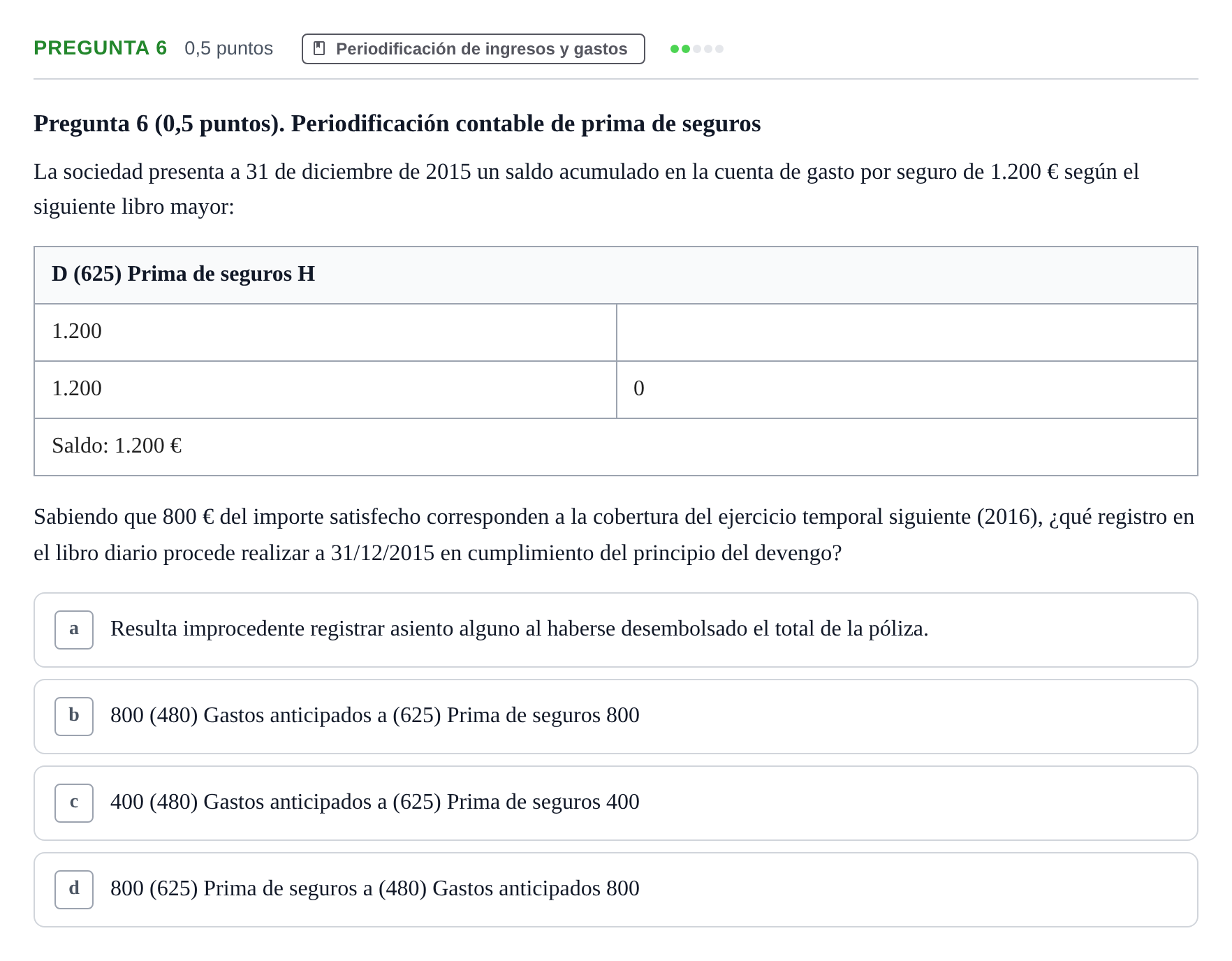 Enunciado: Pregunta 6 · Introducción a la Contabilidad UAB 2016
