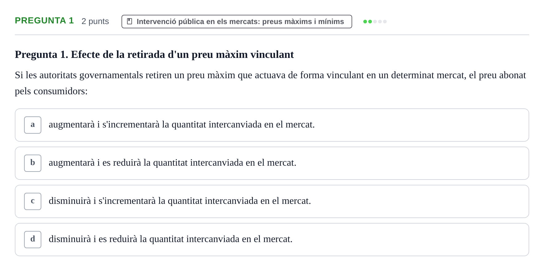 Enunciado: Pregunta 1 · Microeconomía UB Juny 2021