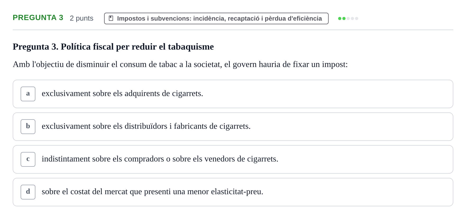 Enunciado: Pregunta 3 · Microeconomía UB Juny 2021