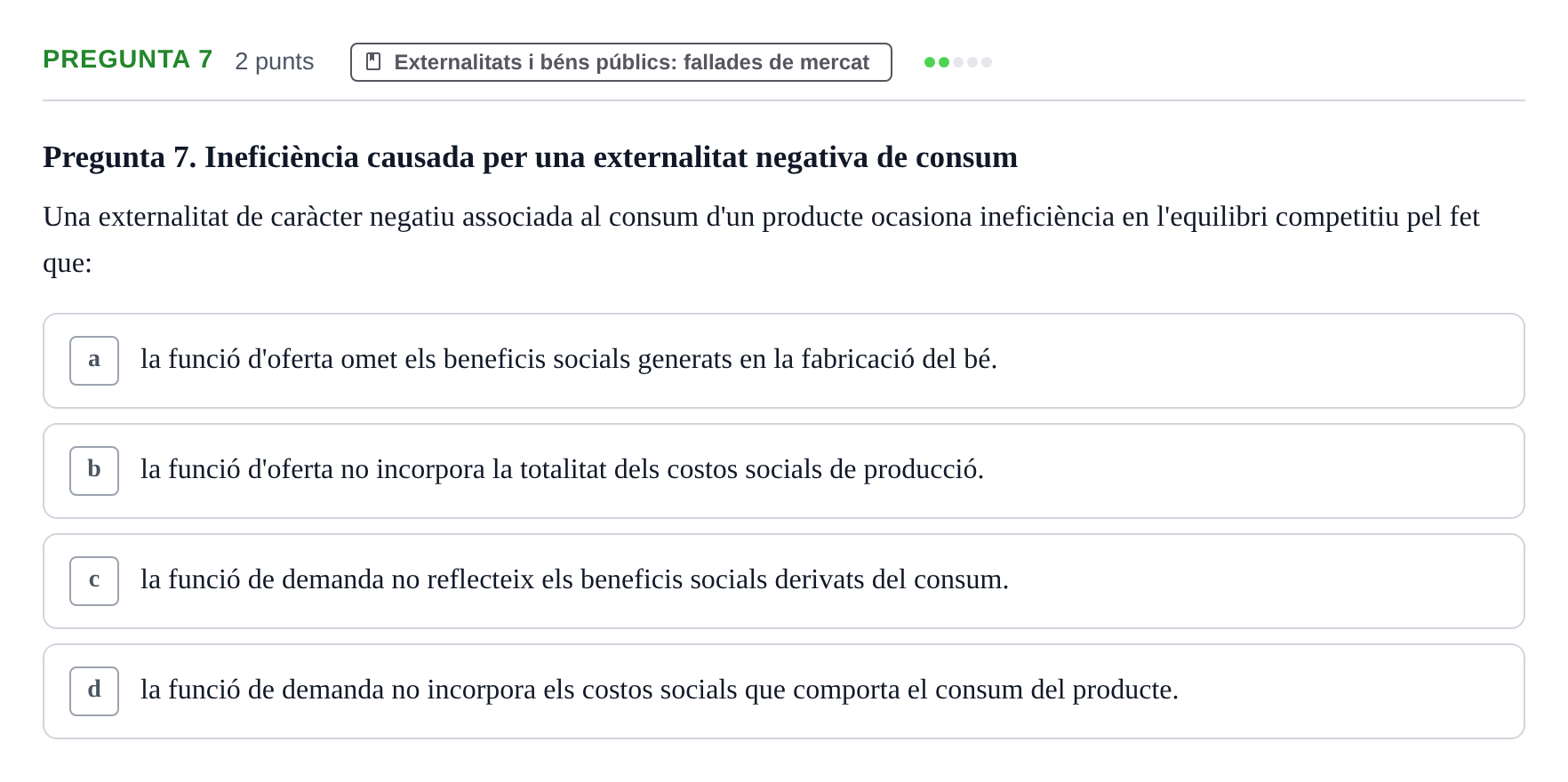 Enunciado: Pregunta 7 · Microeconomía UB Juny 2021