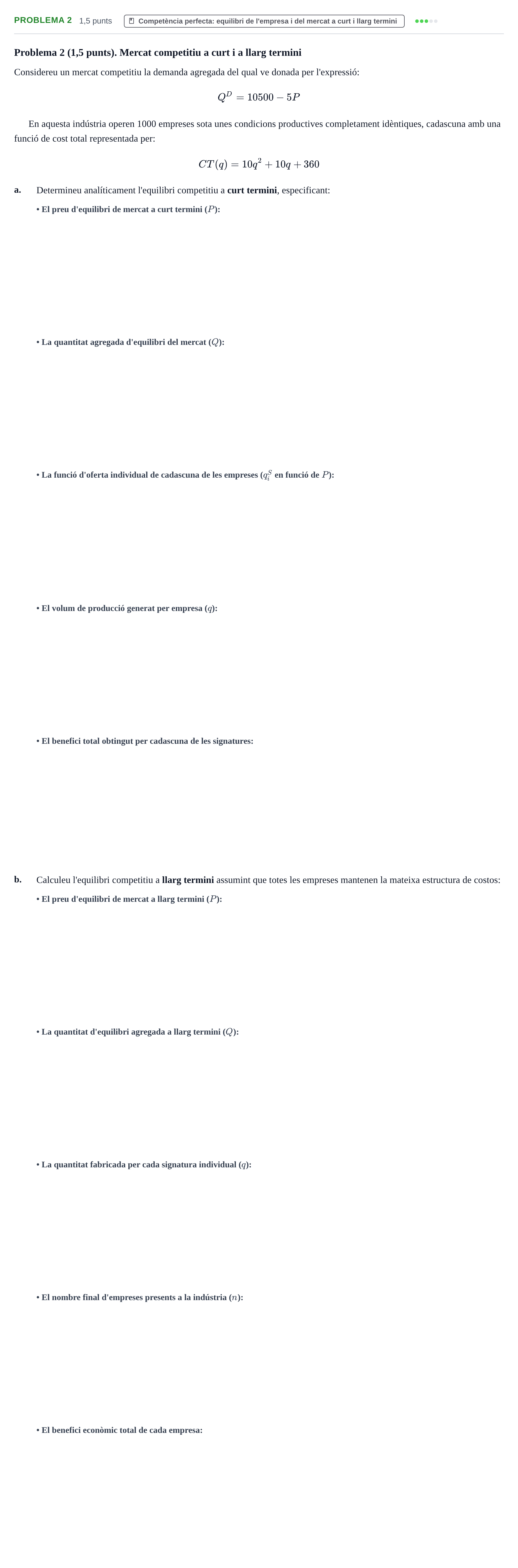 Enunciado: Problema 2 · Microeconomía UB Juny 2021