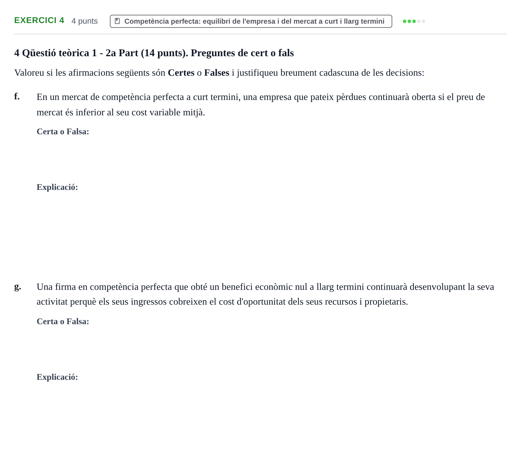 Enunciado: Ejercicio 4 - Competència perfecta · Microeconomía UB Juny 2022