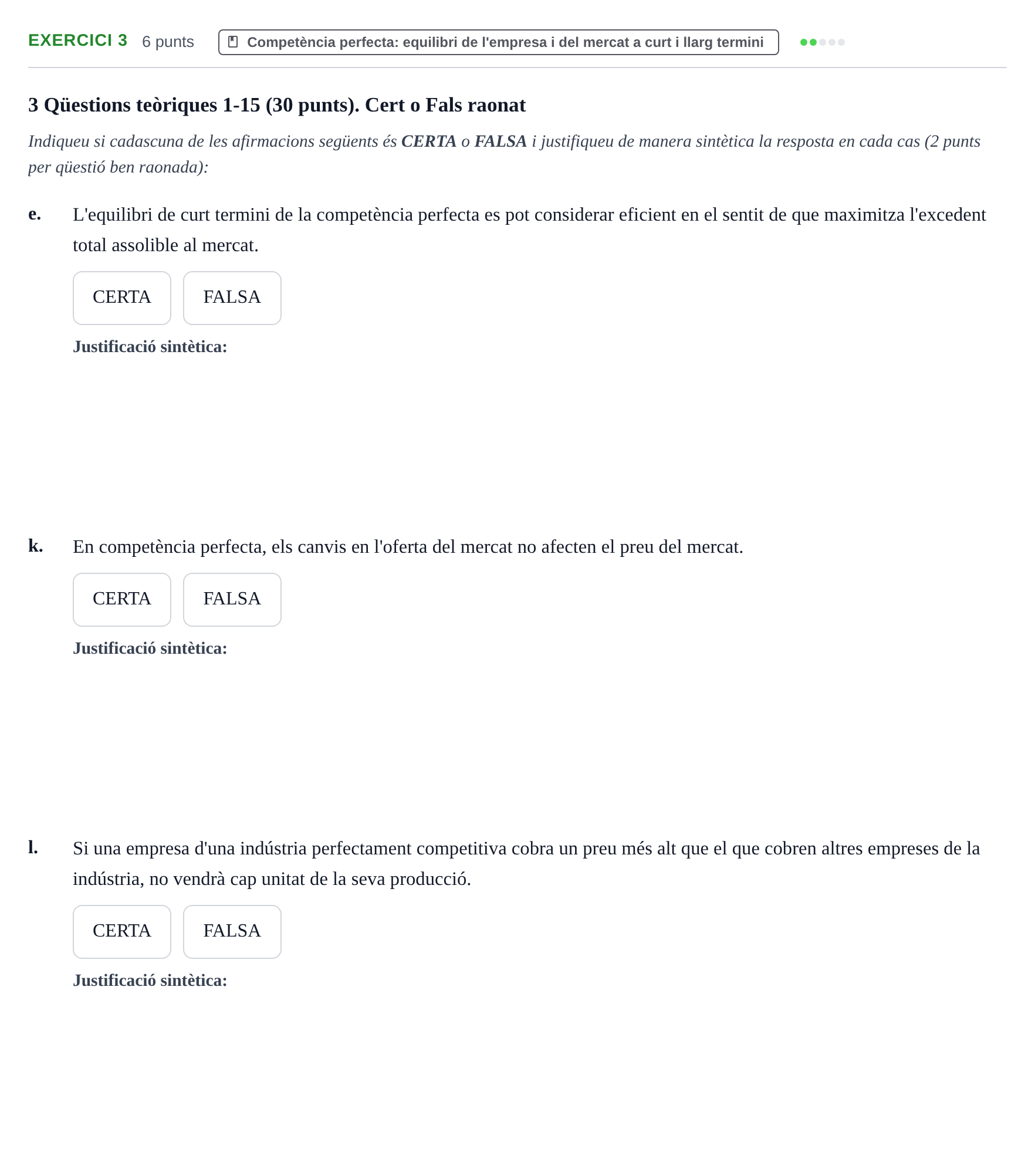 Enunciado: Ejercicio 3 - Competència perfecta · Microeconomía UB 2022