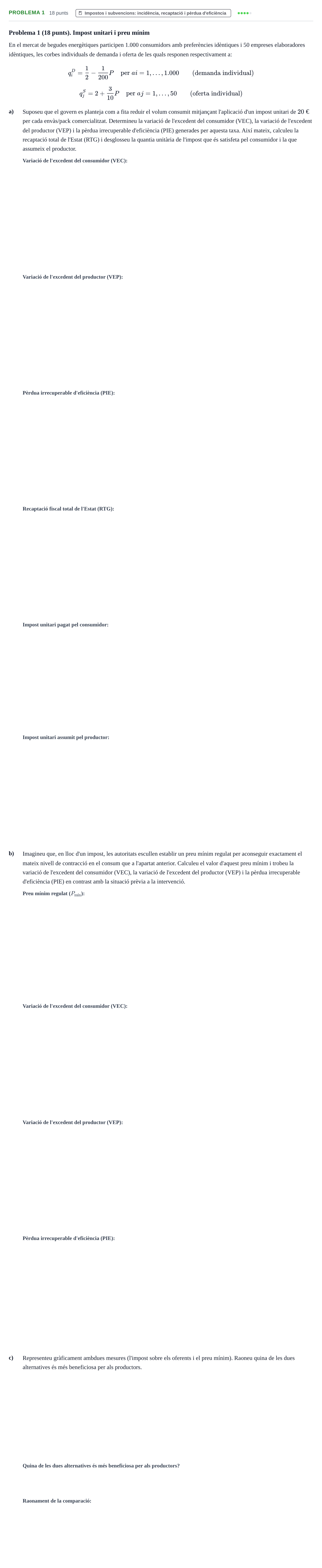 Enunciado: Problema 1 · Microeconomía UB 2023