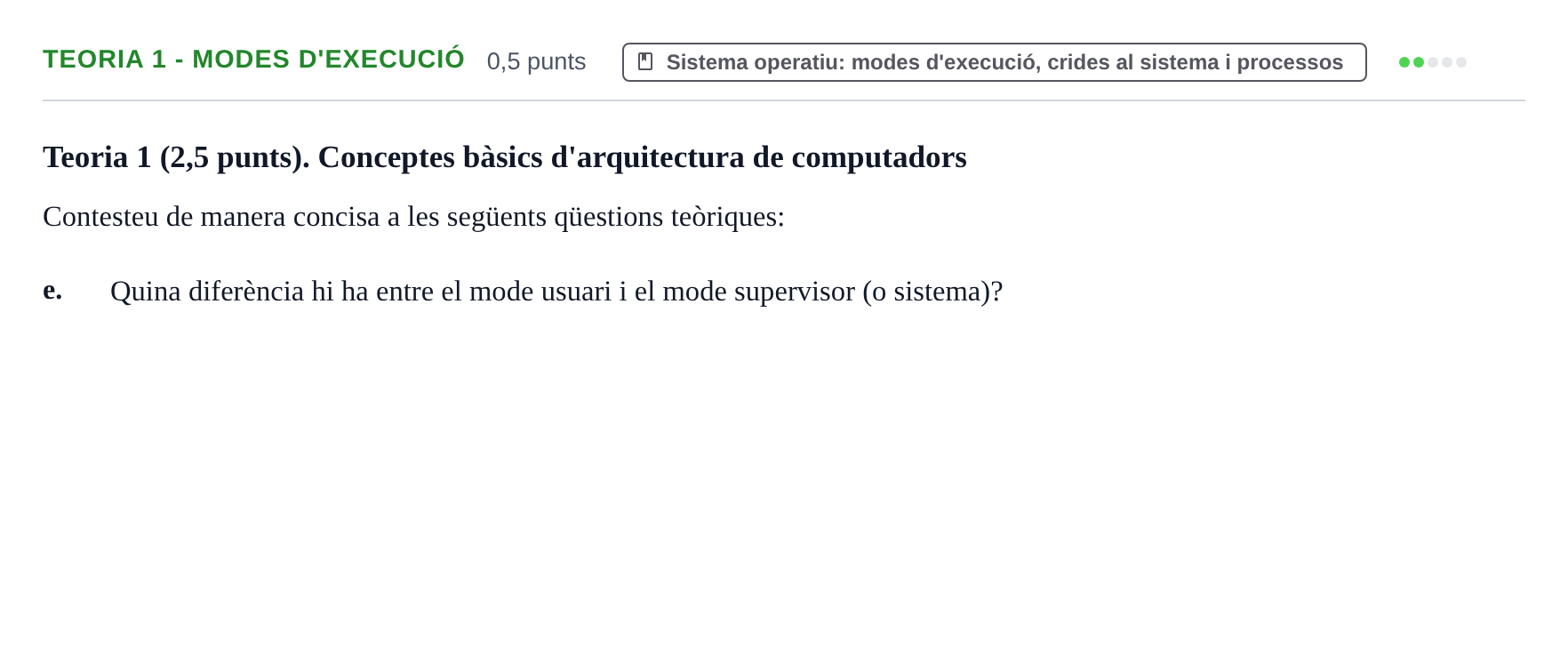 Enunciado: Ejercicio Teoria 1 - Modes d'execució · Fonaments d'Informàtica UAB 2017