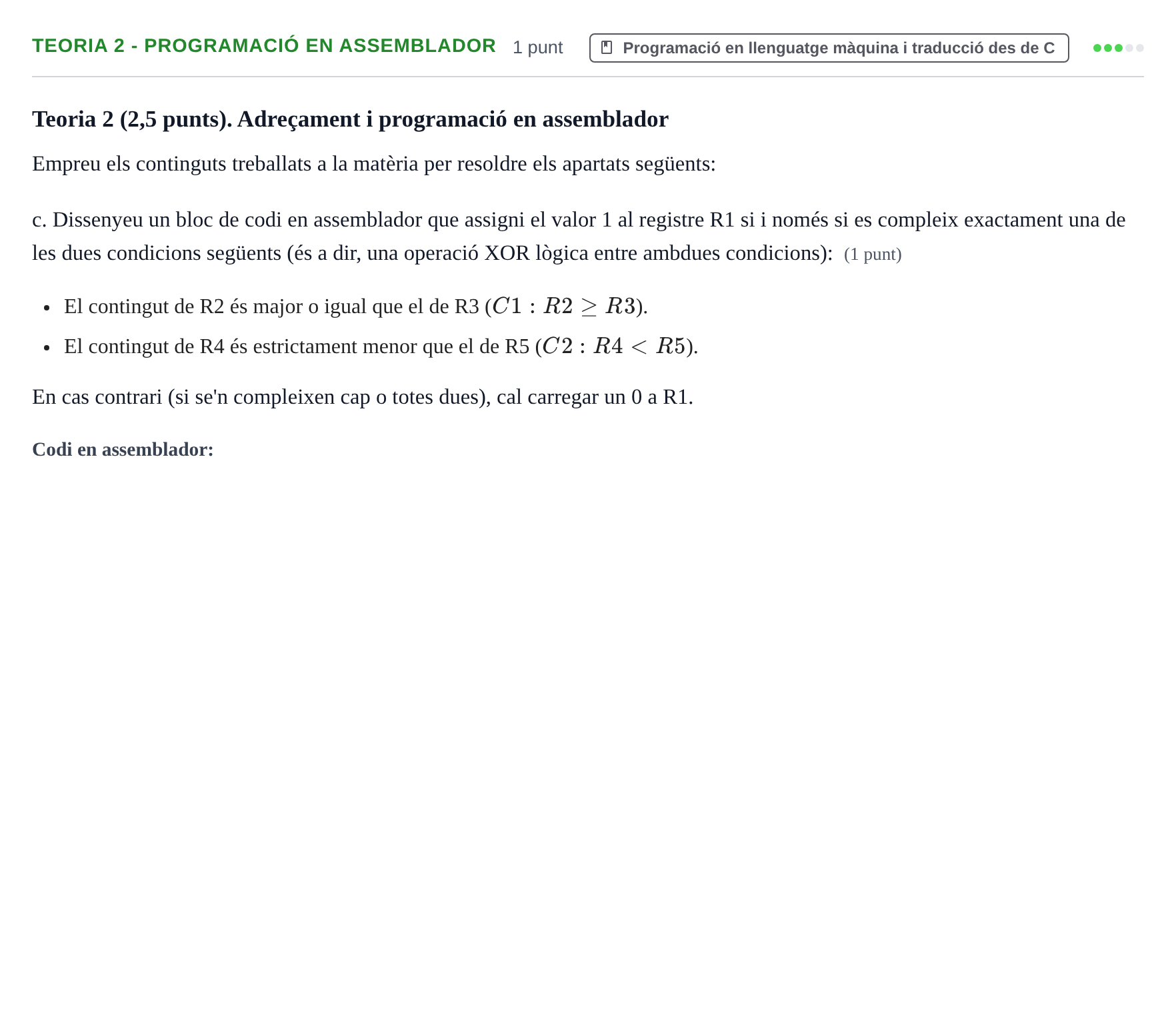 Enunciado: Ejercicio Teoria 2 - Programació en assemblador · Fonaments d'Informàtica UAB 2017