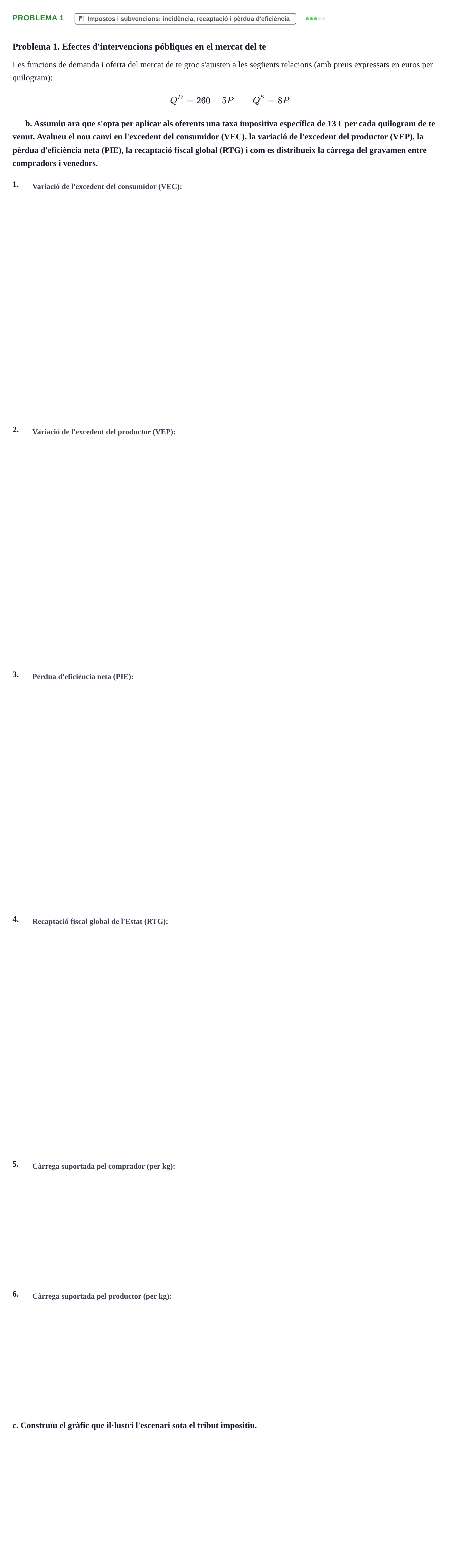 Enunciado: Problema 1 - Impost · Microeconomía UB Juny 2023