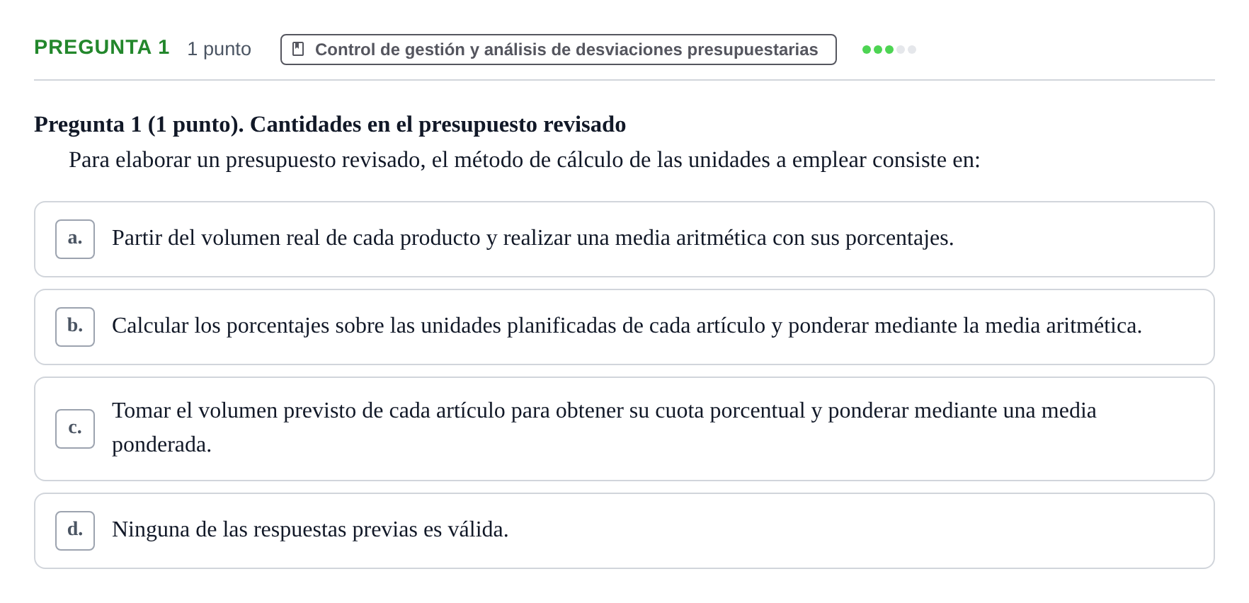 Enunciado: Pregunta 1 · Administració de l'Empresa UB 2012