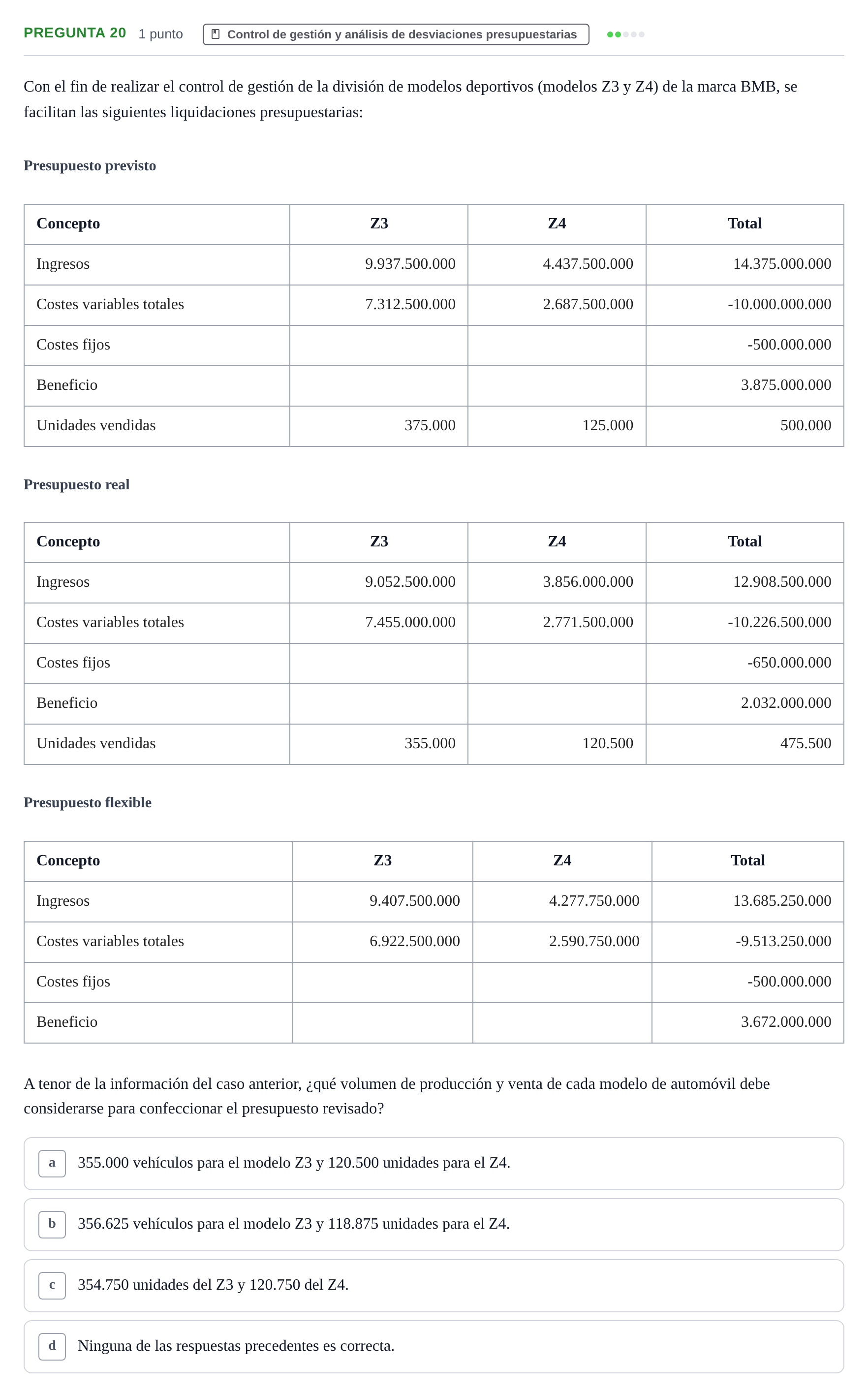 Enunciado: Pregunta 20 · Administració de l'Empresa UB 2012