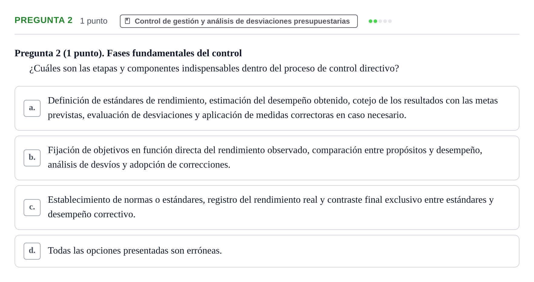 Enunciado: Pregunta 2 · Administració de l'Empresa UB 2012